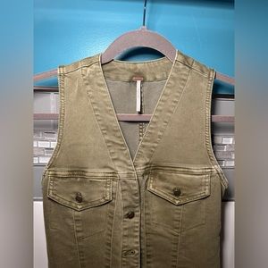 Free People Green Denim Dress